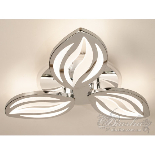 Потолочная люстра с диммером и LED подсветкой, цвет хром, 65W (арт. 8092/3HR 3col dim)