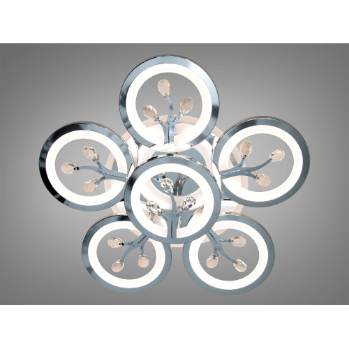 Потолочная LED-люстра с диммером и подсветкой, 90W (арт. 8135/5+1HR 3col dim)