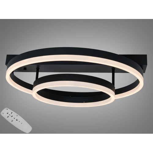Люстра потолочная LED черная 60W ДУ 2 кольца (арт. 2537BK dimmer)