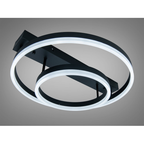 Люстра потолочная LED черная 60W ДУ 2 кольца (арт. 2537BK dimmer)
