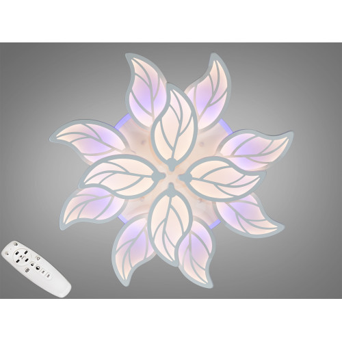 Потолочная LED-люстра с диммером и подсветкой, 200W (арт. 8028/8+4WH 3col dim)