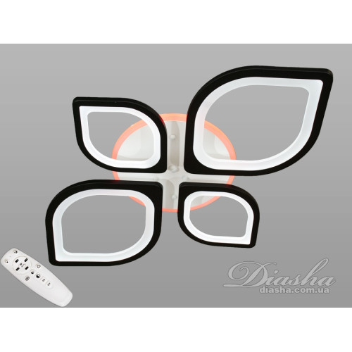 Стельова LED-люстра з диммером та підсвічуванням, 105W (арт. 8073/2+2BK 3col dim)