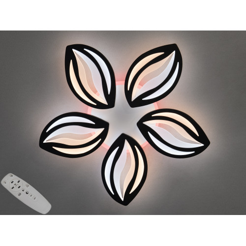 Світлодіодна люстра з димером та led підсвічуванням, 75W (арт. 8092/5BK 3col dim)