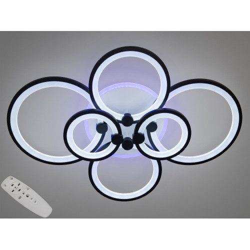 Потолочная LED-люстра с диммером и подсветкой, 135W (арт. 8022/6BK 3col dim)