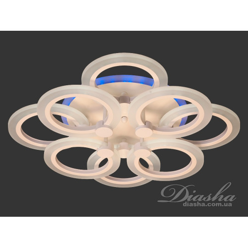 Потолочная люстра с диммером и LED подсветкой, 110W (арт. A8022/4+4BK 3col dim)