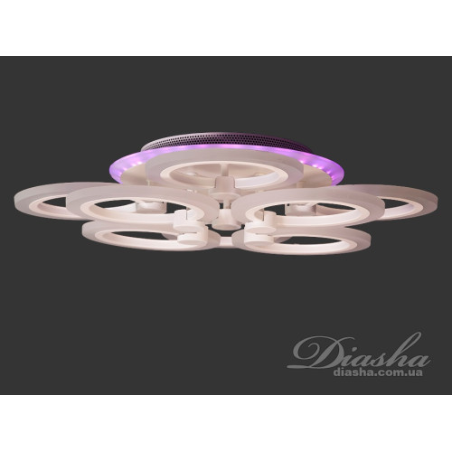 Потолочная люстра с диммером и LED подсветкой, 110W (арт. A8022/4+4BK 3col dim)