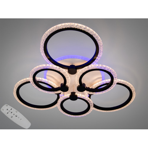 Люстра стельова LED Diasha біла 6 кілець 74W димер (арт. AD8180/3+3WH 3col dim)