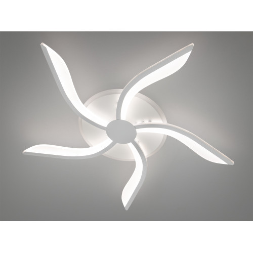 Стельова led люстра з пультом, підсвіткою, 53W, біла (арт. 2480/5WH 3col dim)