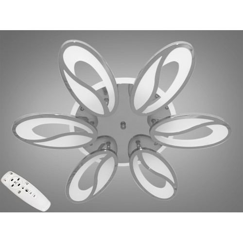 LED-люстра с диммером и цветной подсветкой, цвет хром, 105W (арт. 8090/6HR 3col dim)