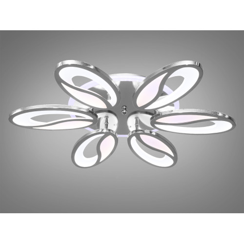 LED-люстра с диммером и цветной подсветкой, цвет хром, 105W (арт. 8090/6HR 3col dim)