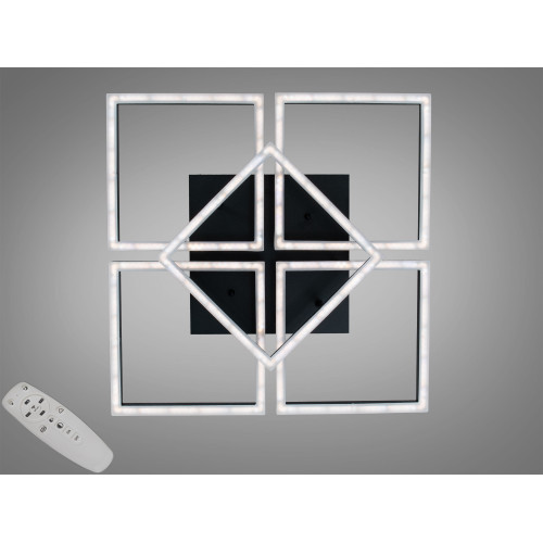 Потолочная LED люстра 110 Вт черная диммер пульт (арт. 2553BK dimmer)