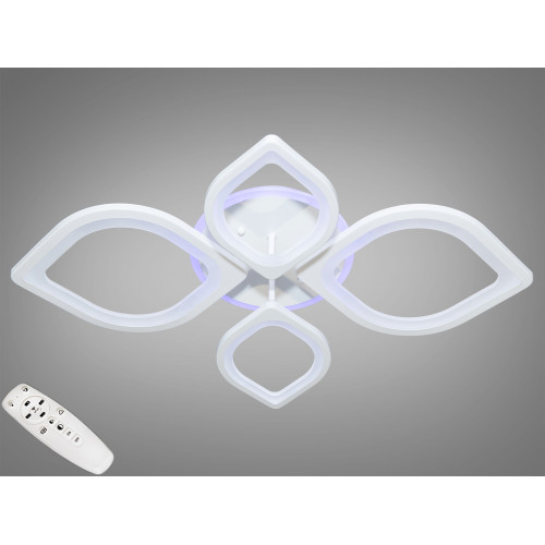 Потолочная LED-люстра с диммером и подсветкой, 105W (арт. 8073/2+2WH 3col dim)