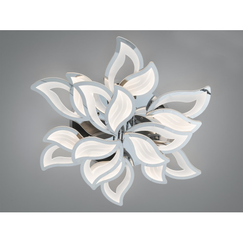 Потолочная LED люстра цветок хром 225Вт пульт 40м² (арт. 9033/6+3G 3col dim)