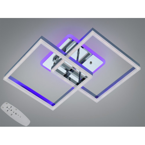 Стельова LED люстра пульт 64Вт хром 11 квадратів (арт. 2546HR LED 3color dimmer)