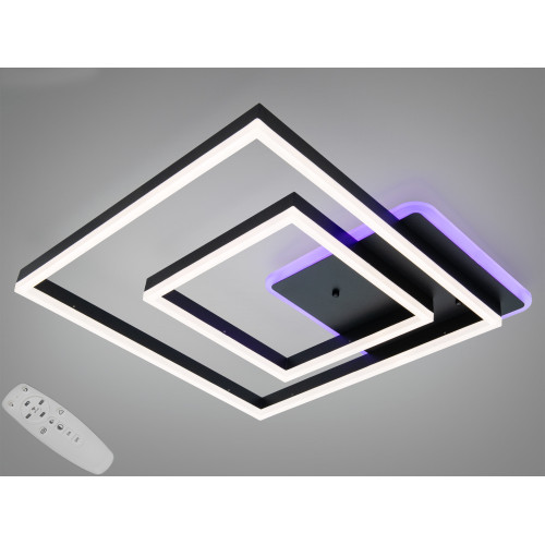 Стельова LED люстра чорна 84W димер пульт (арт. 2550WH LED 3color dimmer)