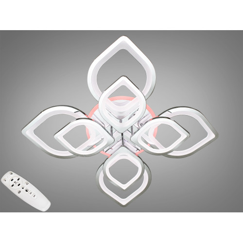 LED-люстра с диммером и подсветкой, 185W (арт. 8073/4+4HR 3col dim)