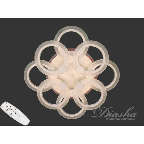 Потолочная люстра с диммером и LED подсветкой, 110W (арт. A8022/4+4WH 3col dim)