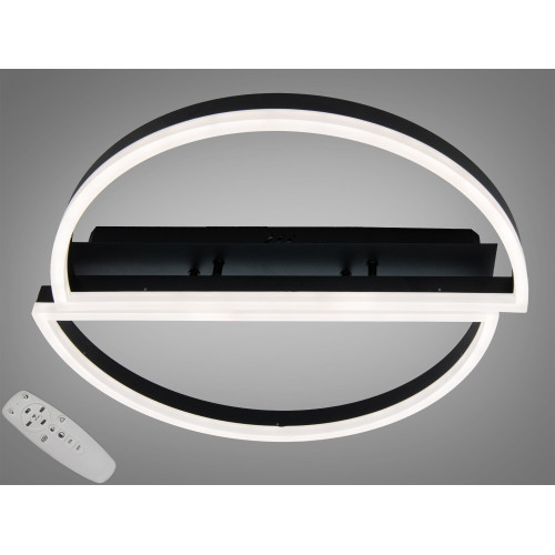 Стельова LED люстра чорна 58W димер пульт 2 рамки (арт. 2545BK dimmer)