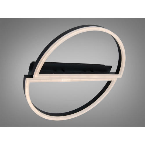 Стельова LED люстра чорна 58W димер пульт 2 рамки (арт. 2545BK dimmer)