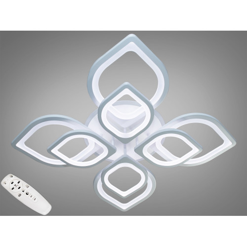 Потолочная LED-люстра с диммером и подсветкой, 150W (арт. 8073/4+4WH 3col dim)