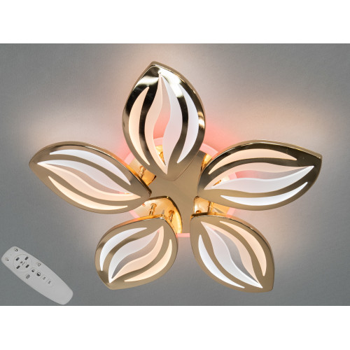 Потолочная люстра с диммером и LED подсветкой, цвет золото, 90W (арт. 8092/5HR 3col dim)