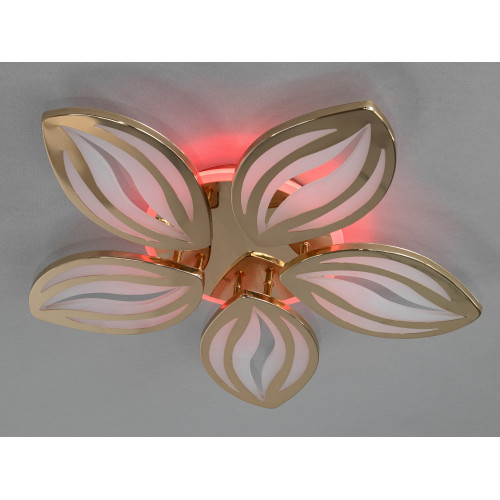 Потолочная люстра с диммером и LED подсветкой, цвет золото, 90W (арт. 8092/5HR 3col dim)