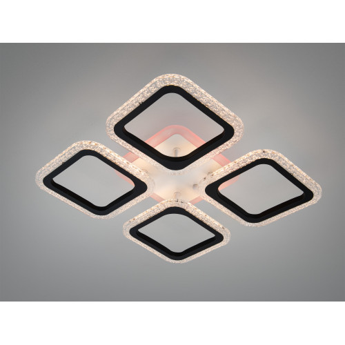 LED люстра черная 55W пульт диммер 4 мод (арт. AS8170/4BK 3col dim)