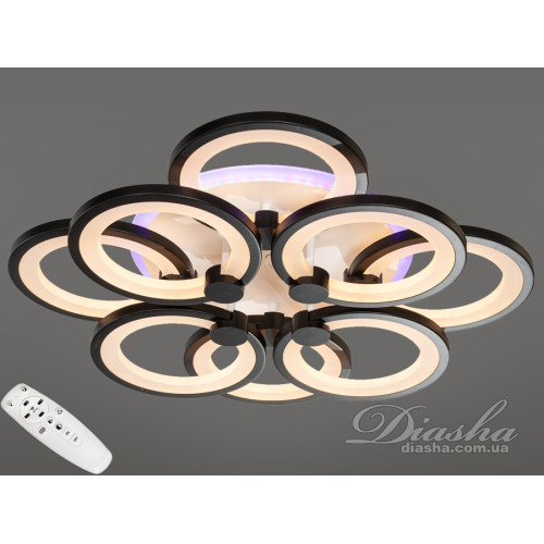 Потолочная люстра с диммером и LED подсветкой, 150W (арт. 8022/4+4BK 3col dim)