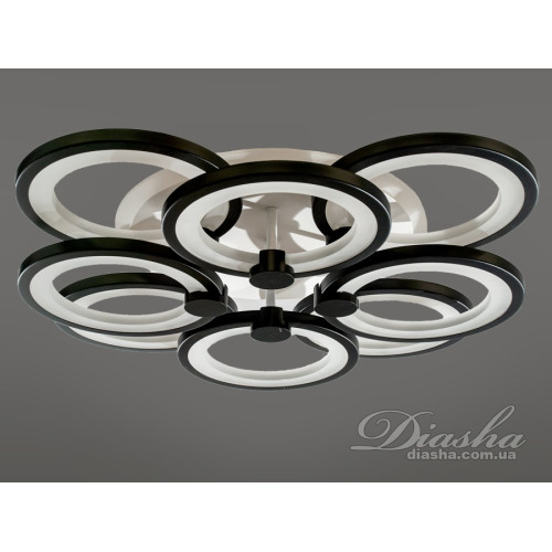Потолочная люстра с диммером и LED подсветкой, 150W (арт. 8022/4+4BK 3col dim)