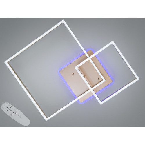 Стельова LED люстра золото 84 Вт пульт 15 м² (арт. 2549G LED 3color dimmer)