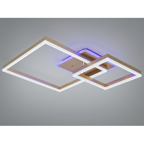 Стельова LED люстра золото 84 Вт пульт 15 м² (арт. 2549G LED 3color dimmer)