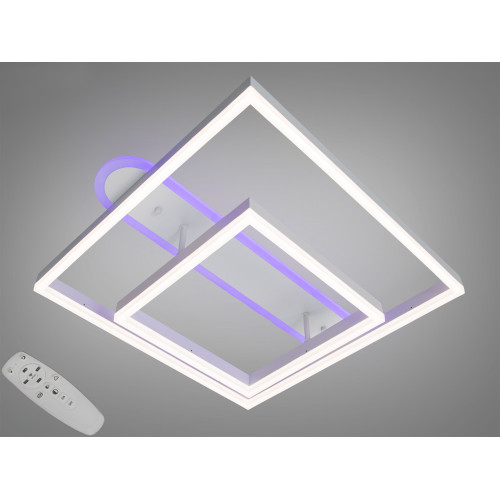 Світлодіодна люстра біла 86 Вт пульт 2 плафони (арт. 2551BK LED 3color dimmer)