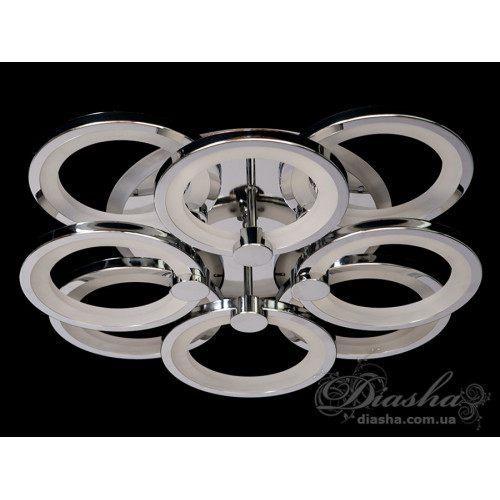 Потолочная люстра с диммером и LED подсветкой, цвет хром, 125W (арт. 8022/4+4HR 3col dim)