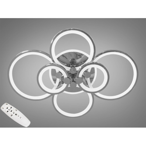 LED-люстра з диммером і кольоровою підсвіткою, колір хром, 135W (арт. 8022/6HR 3col dim)