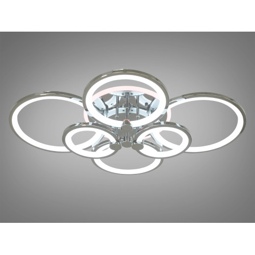 LED-люстра з диммером і кольоровою підсвіткою, колір хром, 135W (арт. 8022/6HR 3col dim)
