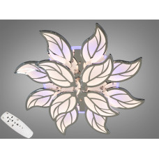 LED люстра з пультом, димером і кольоровою підсвіткою, 180W, хром