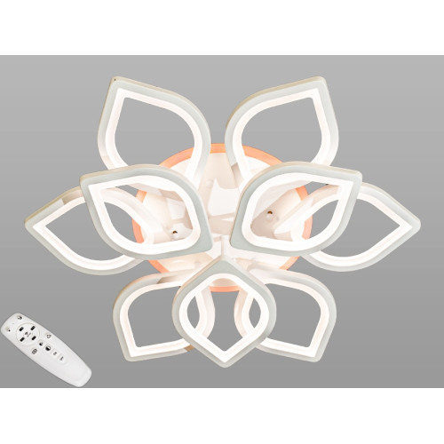 Люстра led з пультом в дитячу та диммером, біла люстра, 165W (арт. 8073/6+3WH 3col dim)