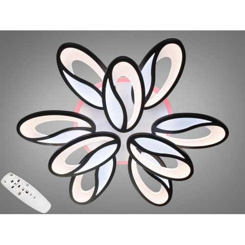 Потолочная LED-люстра с диммером и подсветкой, 150W (арт. 8090/6+3BK 3col dim)
