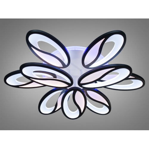 Потолочная LED-люстра с диммером и подсветкой, 150W (арт. 8090/6+3BK 3col dim)