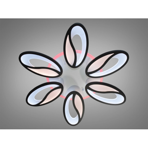 Потолочная LED-люстра с диммером и подсветкой, 105W (арт. 8090/6BK 3col dim)