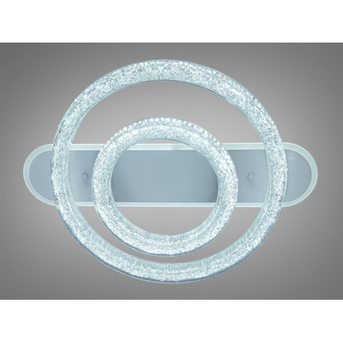 Стельова LED люстра 2 кільця біла 80W пульт 14 м2 (арт. 9711/500+300BK)