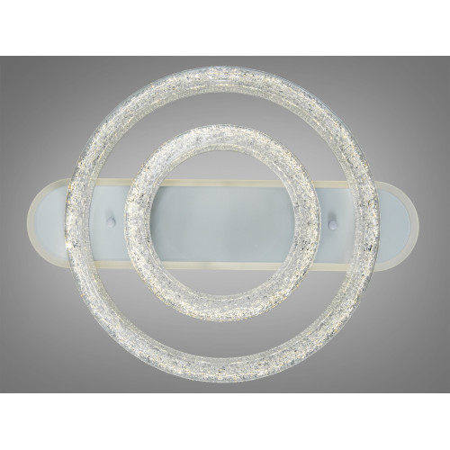Стельова LED люстра 2 кільця біла 80W пульт 14 м2 (арт. 9711/500+300BK)
