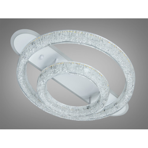 Стельова LED люстра 2 кільця біла 80W пульт 14 м2 (арт. 9711/500+300BK)