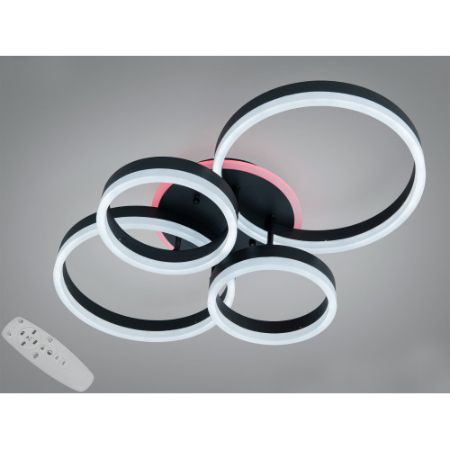 Люстра Diasha Rings чорна LED 4 кільця димер (арт. 2542WH LED 3color dimmer)