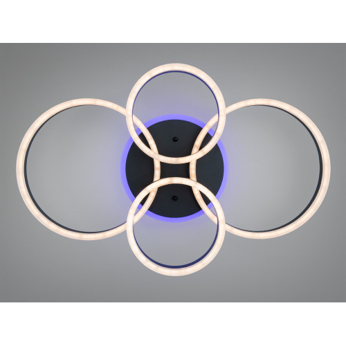Люстра Diasha Rings чорна LED 4 кільця димер (арт. 2542WH LED 3color dimmer)