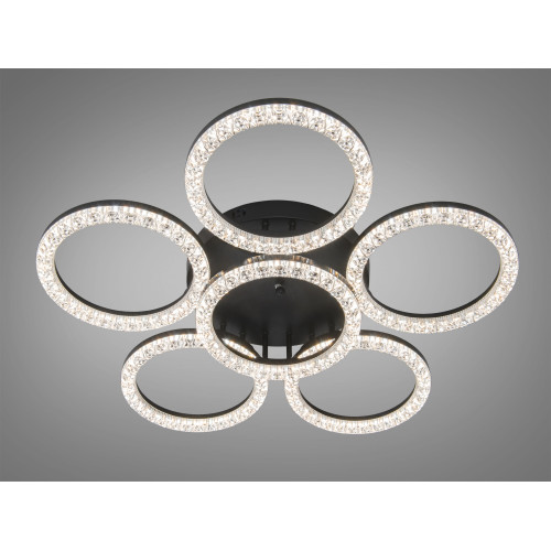 Потолочная LED люстра кольца Diasha MX4770-5+1BK черный шесть колец ак (арт. MX4770/5+1WH)