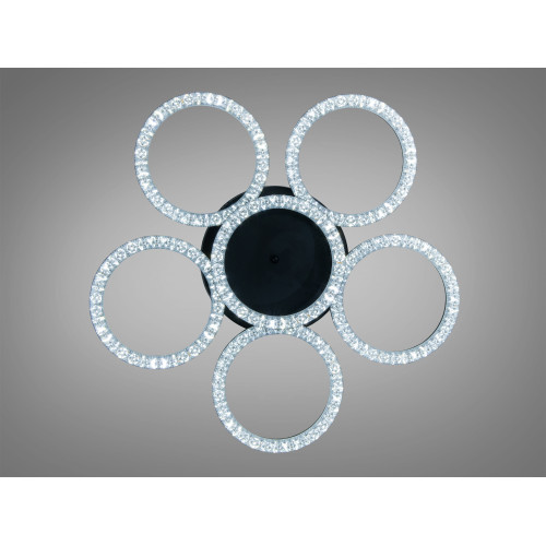 Потолочная LED люстра кольца Diasha MX4770-5+1BK черный шесть колец ак (арт. MX4770/5+1WH)
