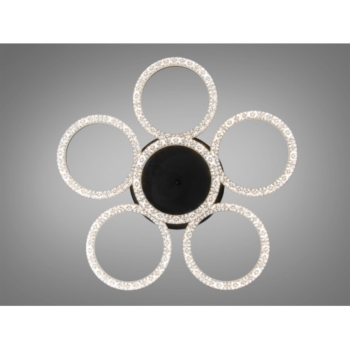 Потолочная LED люстра кольца Diasha MX4770-5+1BK черный шесть колец ак (арт. MX4770/5+1WH)