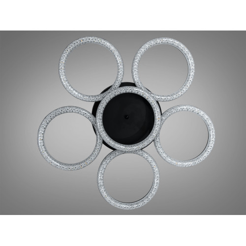 Потолочная LED люстра кольца Diasha MX4770-5+1BK черный шесть колец ак (арт. MX4770/5+1WH)