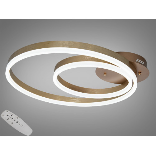 Люстра LED Diasha золото 2 кольца 58Вт диммер ПДУ (арт. 2538G dimmer)